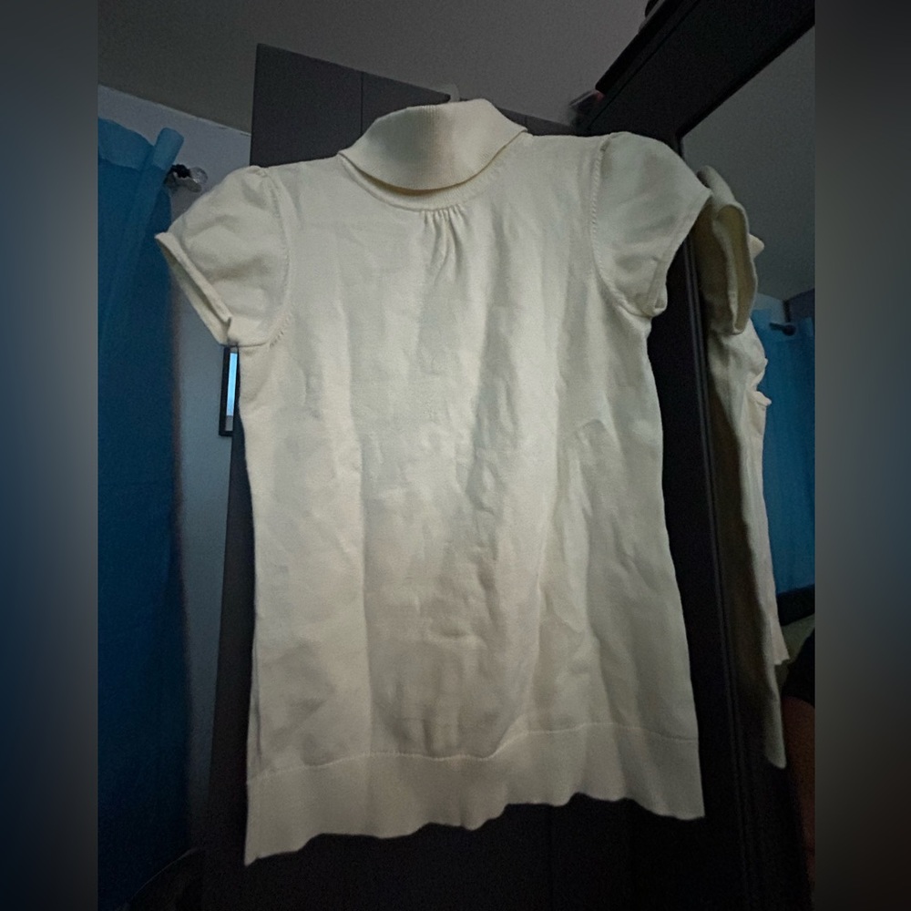 Ann Taylor -  Loft Collection - Cream Shortsleeve Turtleneck